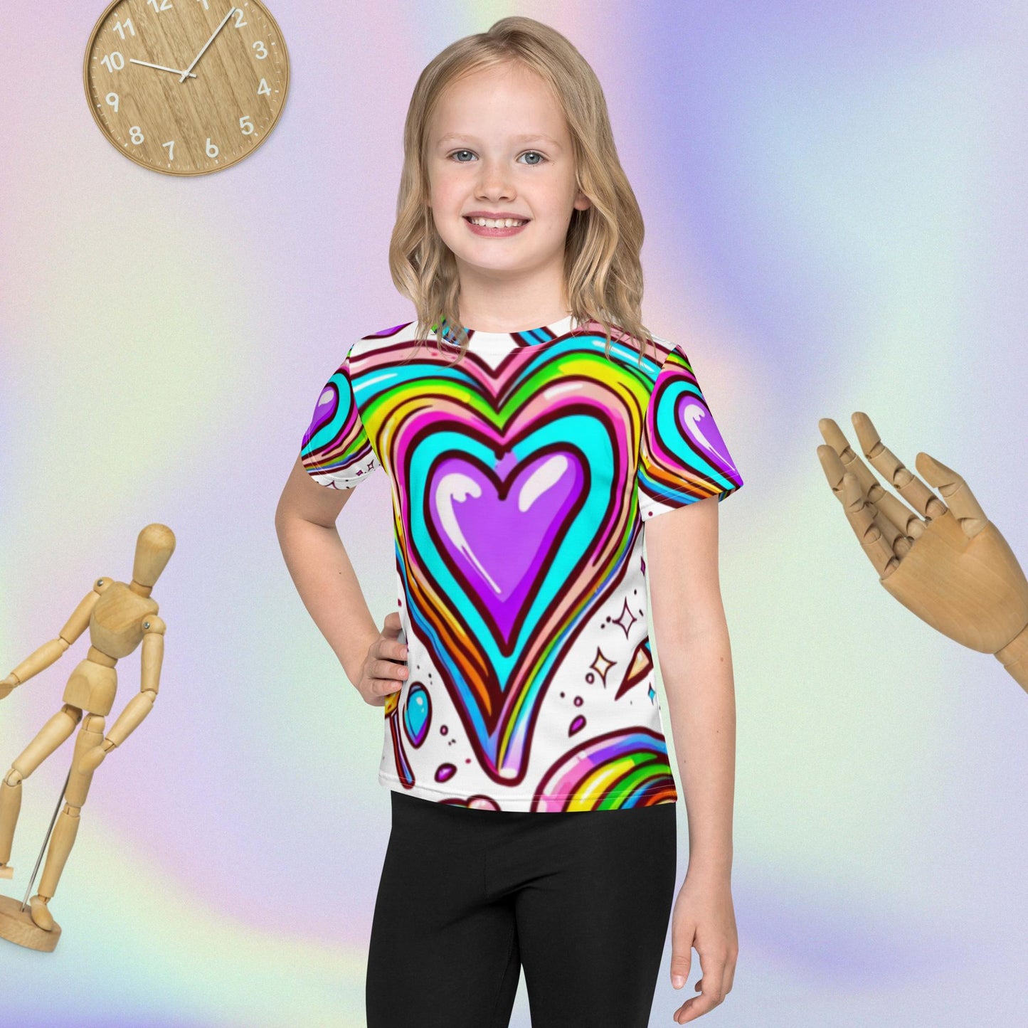 Rainbow Obsessed Kids crew neck t-shirt