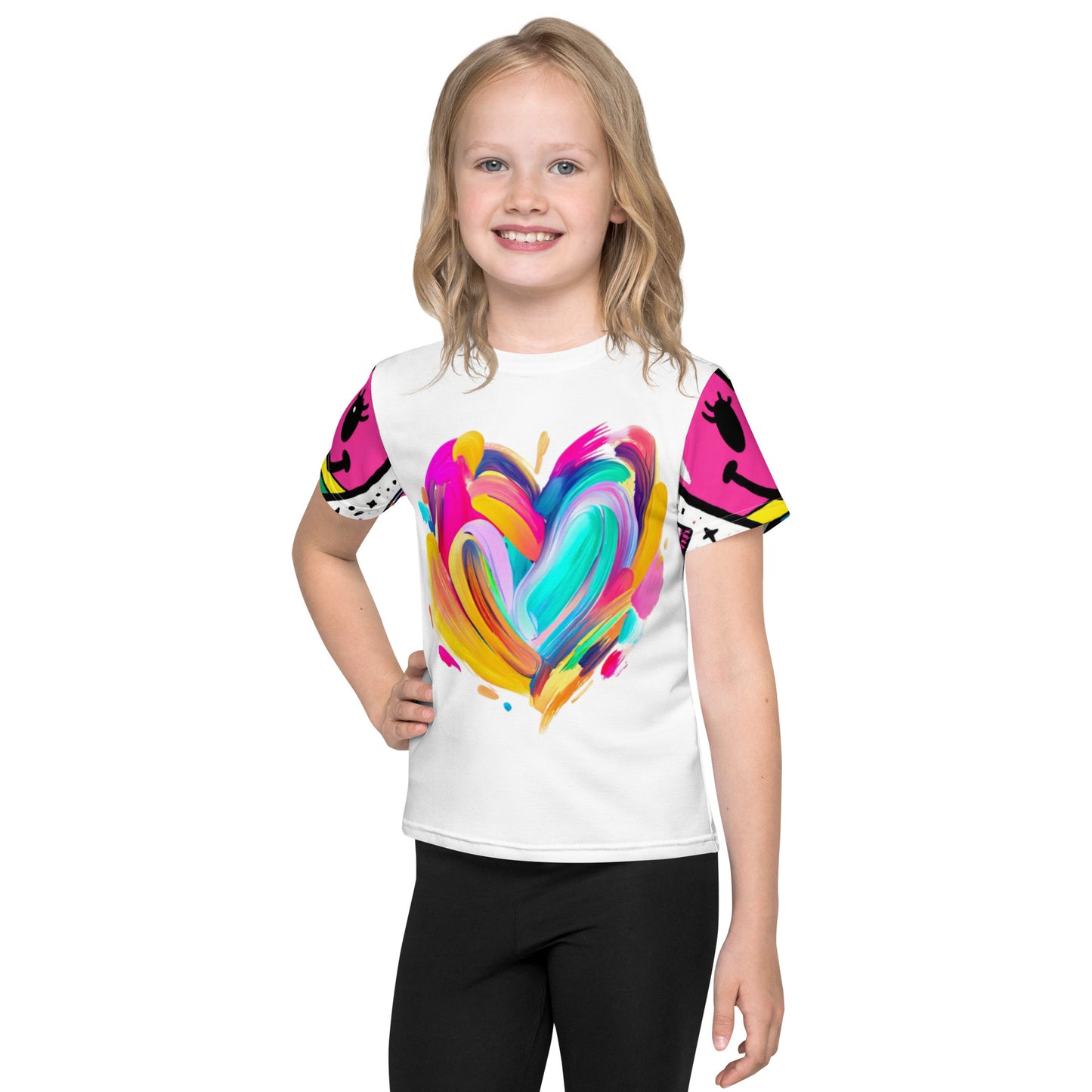 Heart Brushed Smiles Kids crew neck t-shirt