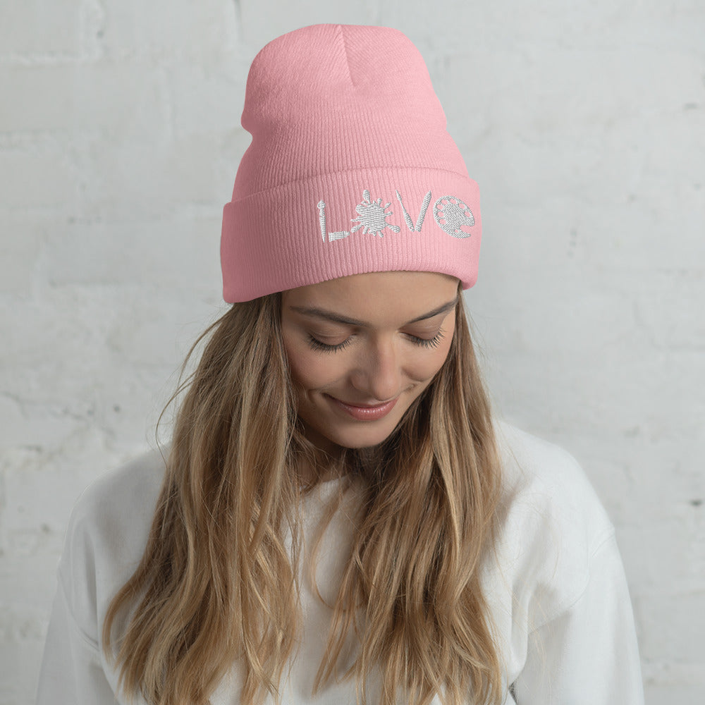 LOVE Art Cuffed Beanie