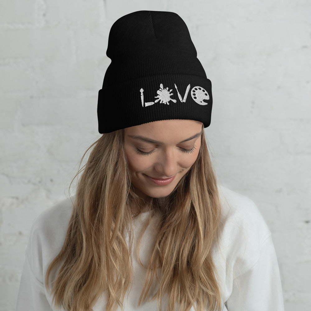 LOVE Art Cuffed Beanie