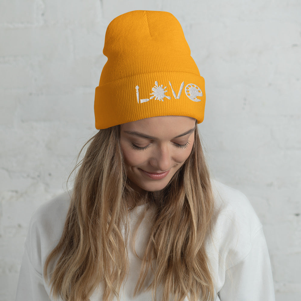 LOVE Art Cuffed Beanie