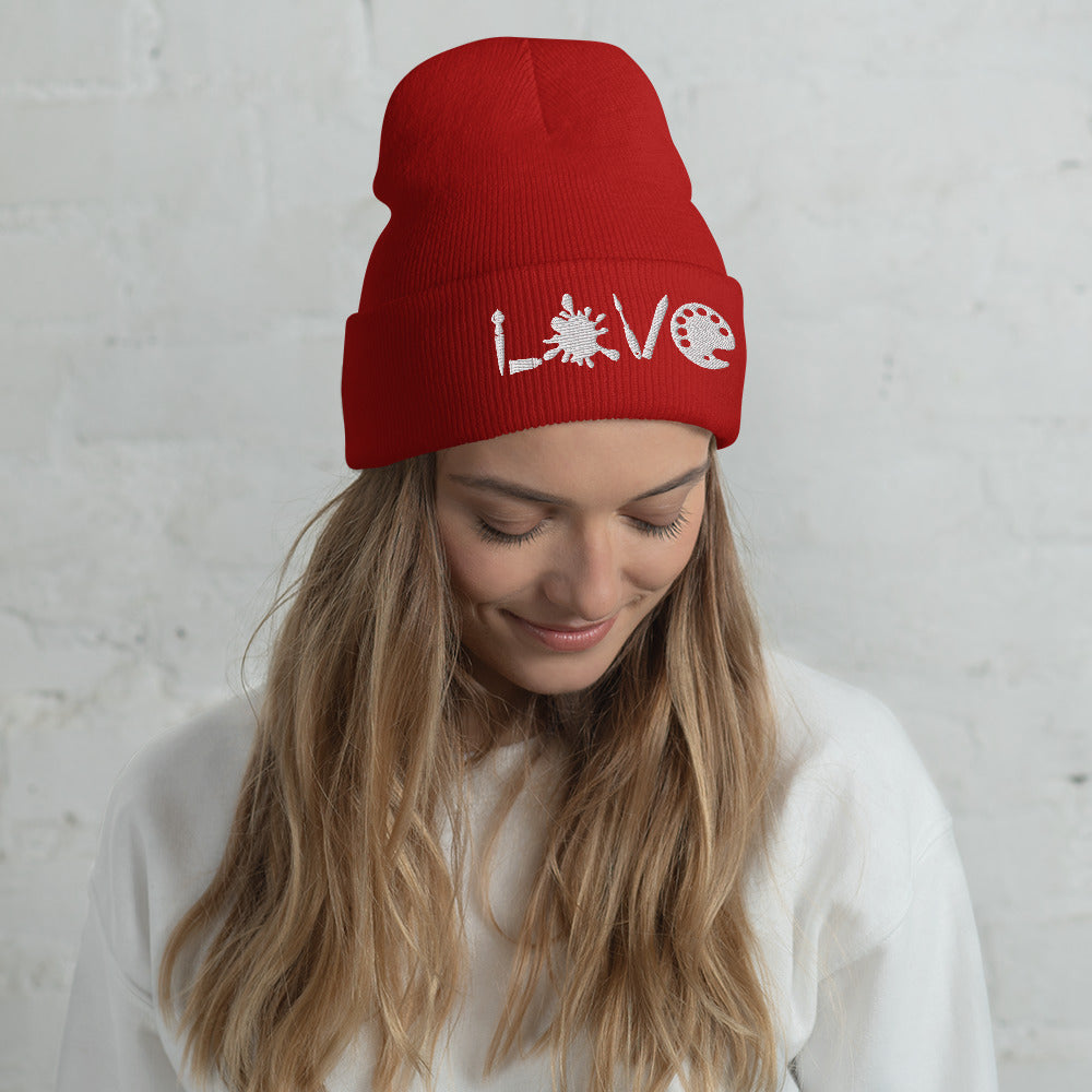 LOVE Art Cuffed Beanie