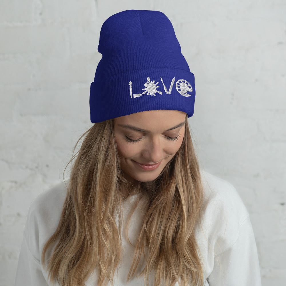 LOVE Art Cuffed Beanie