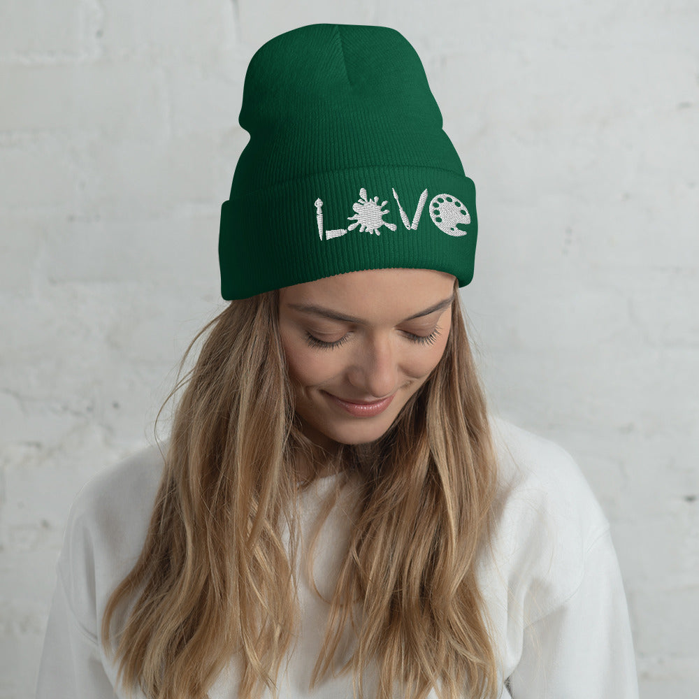 LOVE Art Cuffed Beanie