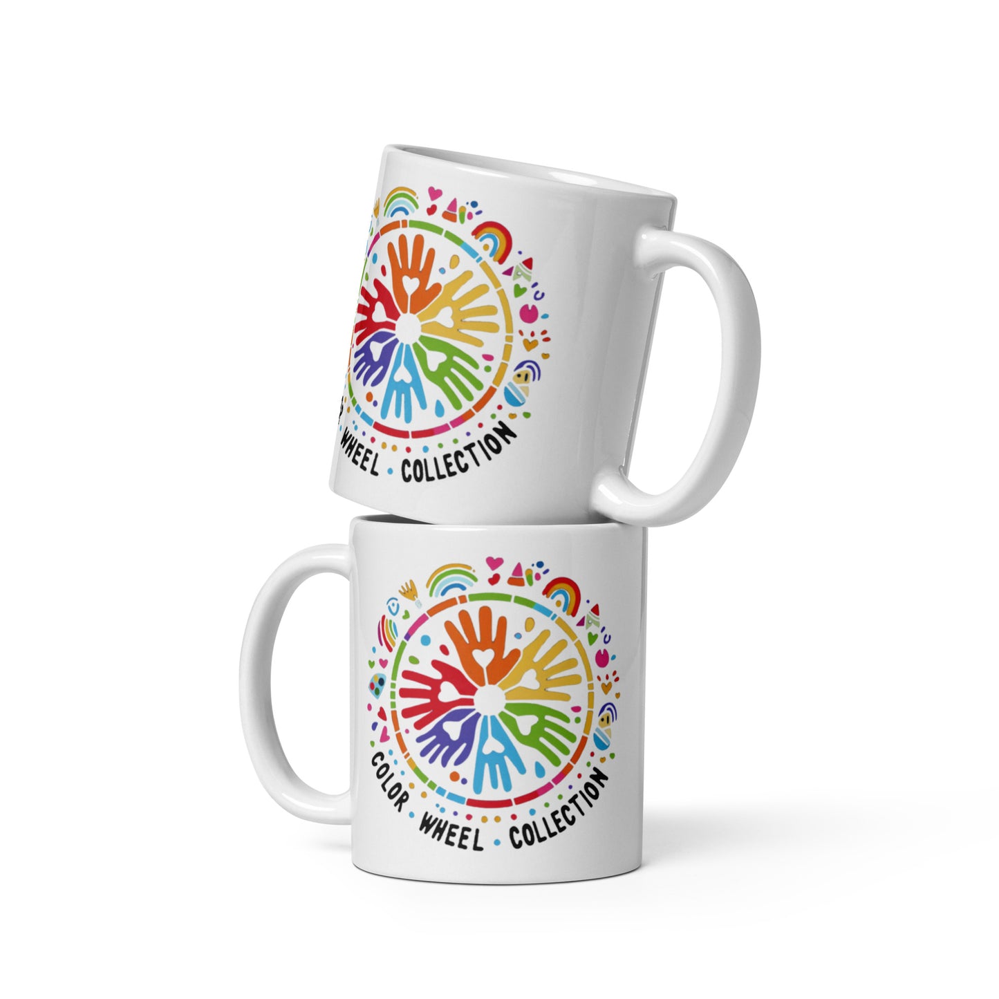 Color Wheel Collection White glossy mug