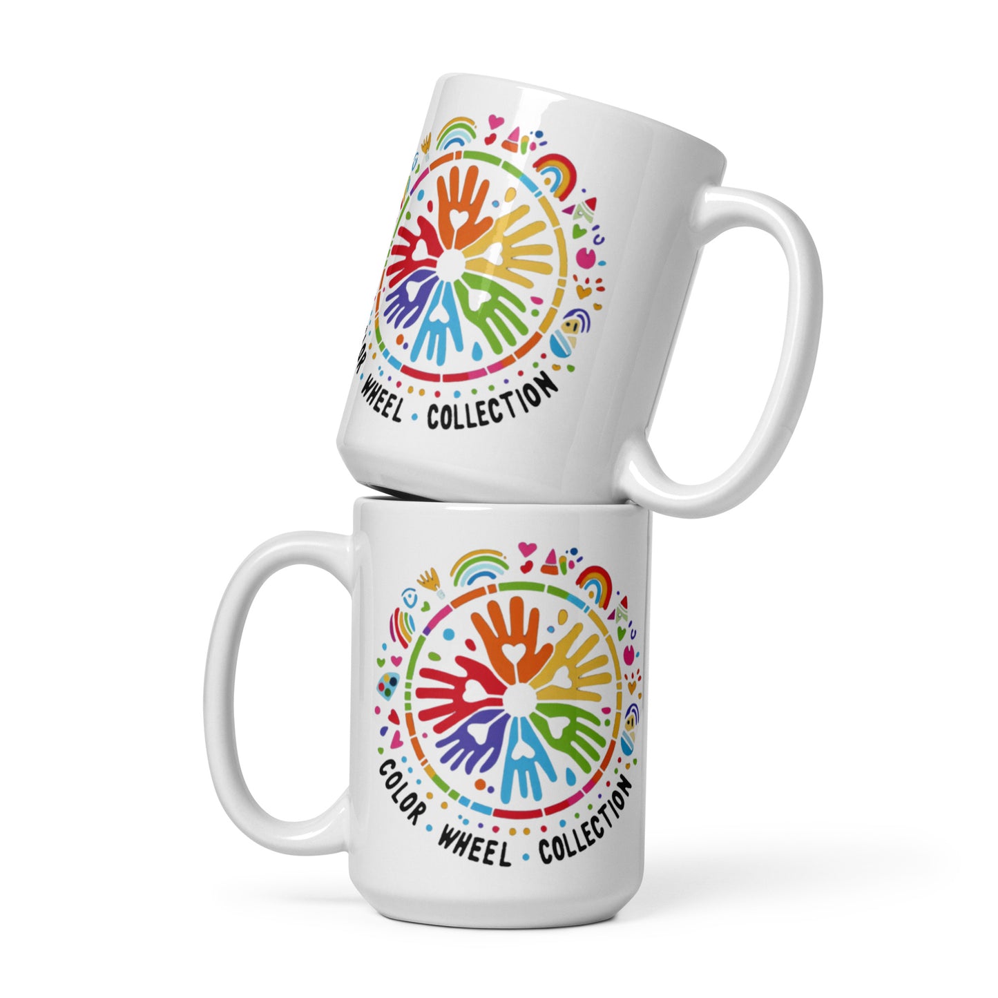 Color Wheel Collection White glossy mug