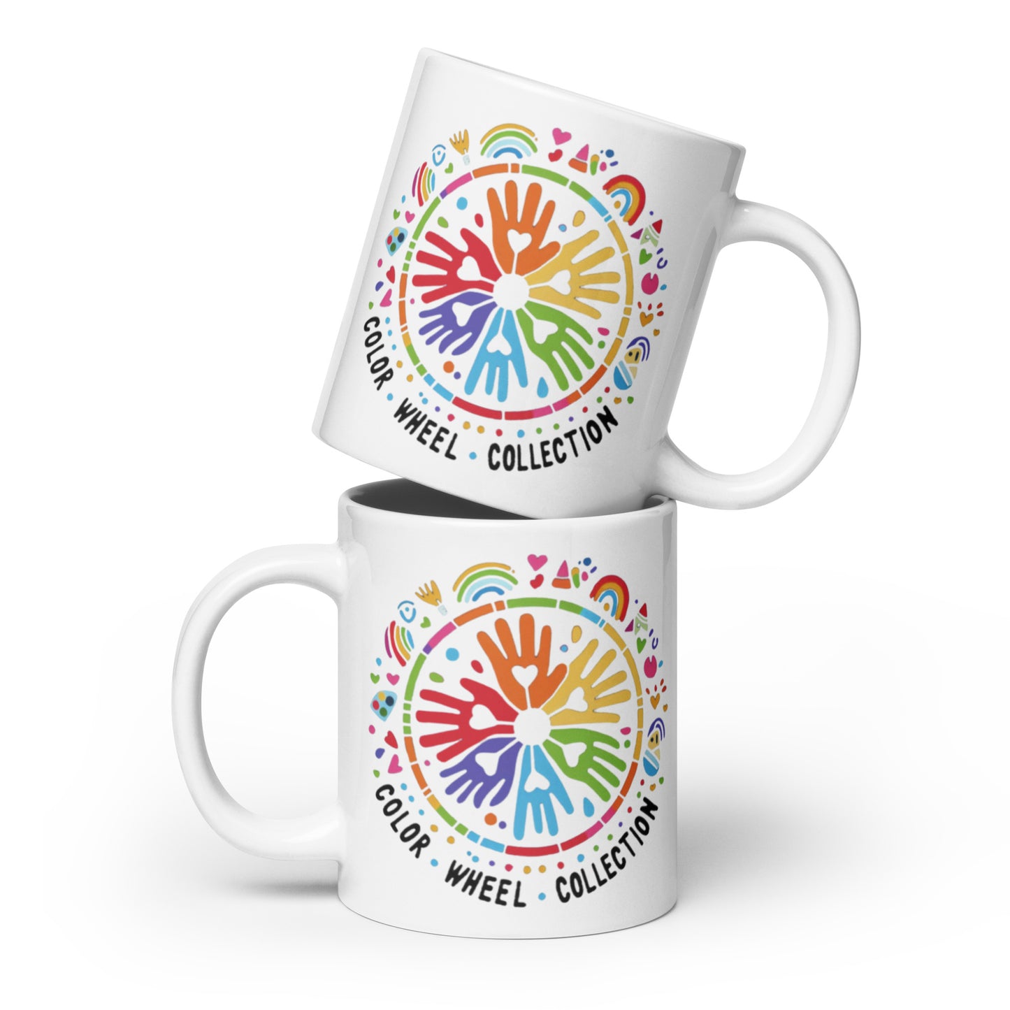 Color Wheel Collection White glossy mug